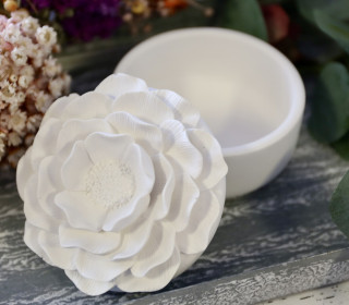 Silikon - Gießform - Zarte Kamelienblüte - Kerzenglas - Kerzengefäß mit Deckel - 3oz - offizieller Partner von Boowan Nicole - vielfältig nutzbar