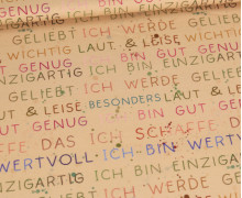 Jersey - Sätze die Kinder brauchen - Druckschrift - Beigebraun - Bio-Qualität - Frittendesign - abby and me