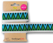 Streifenband - Stripe Me - Icon - Zickzack - Wonderland - Grün/Cyanblau/Schwarz - Multi - Hamburger Liebe