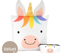 Kissenstoff - DIY-Tierkissen - Adorable Animals - Einhorn - Velvet - abby and amy
