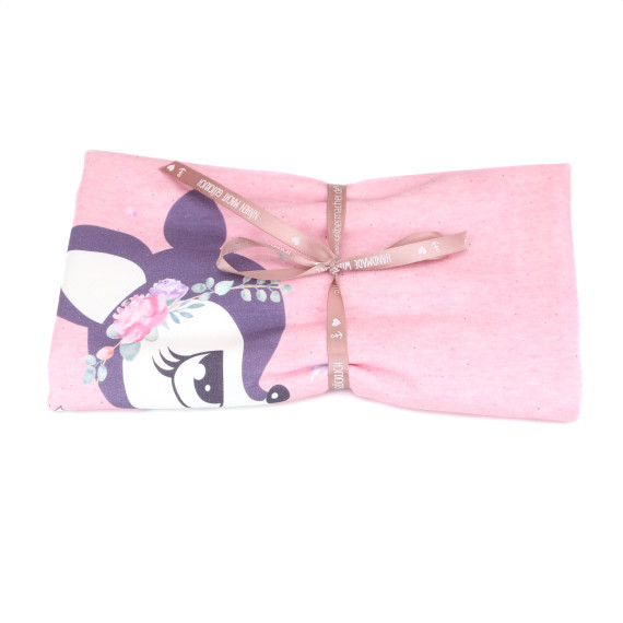 0,55m Zuschnitt - Sommersweat - Vintage BlumenKitz - Paneel - Rosa Meliert - Bio Qualität - NIKIKO