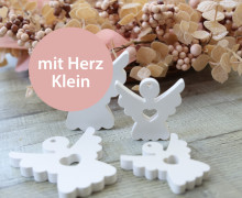 Silikon - Gießform - Engel - 2er Set - Anhänger - mit Herz - Klein - vielfältig nutzbar