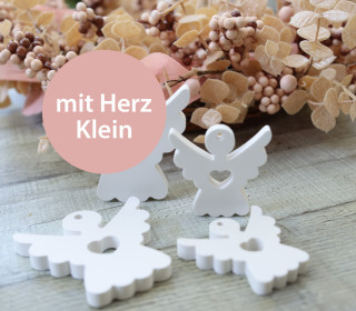 Silikon - Gießform - Engel - 2er Set - Anhänger - mit Herz - Klein - vielfältig nutzbar