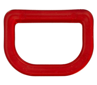 1 D-Ring - 30mm - Taschenring - Kunststoff - Transparent - Rot