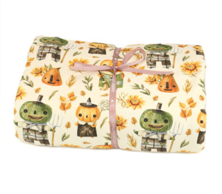 2,65m Zuschnitt - Sommersweat - Pumpkin Scarecrow - Ecru - Bio Qualität - abby and me