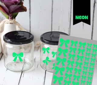 Neon Rub-On Sticker - Schleifen - Grün - Tante Henni Rubon - vielfältig nutzbar