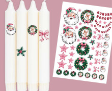 DIN A4 - Tattoofolie - Ho Ho Ho - Warm Wishes - für Kerzen / Keramik - Weihnachten