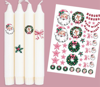 DIN A4 - Tattoofolie - Ho Ho Ho - Warm Wishes - für Kerzen / Keramik - Weihnachten