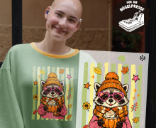 Onkel Bo's Bügelbilder - DIN A4 - Herbstlicher Waschbär - Streifen