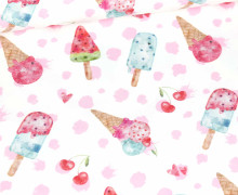 Jersey - Bio Qualität - I Like Ice Cream - Dots - Weiß - Treeebird - abby and me