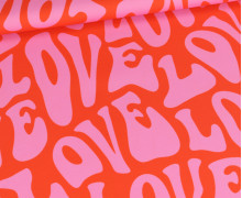Outdoorstoff - Vibrant Valentine - Love - Orangerot - abby and amy