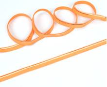 1 Meter elastisches Paspelband/Biesenband - Matt mit Glanzkante - Orange