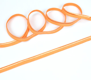 1 Meter elastisches Paspelband/Biesenband - Matt mit Glanzkante - Orange