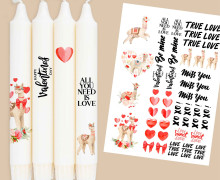 DIN A4 - Tattoofolie - Lovely Lamaka - Valentinstag - für Kerzen / Keramik