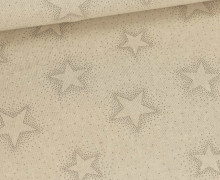 Half Panama Premium -  Baumwolle - Stars - Weihnachten - Beige