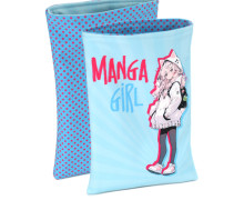 DIY-NÄHSET - Buchtasche - Manga Girl - Hellblau/Pink - Softshell - abby and amy