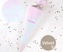 DIY-Nähset Schultüte - Tie-Dye Love - Rosa - Velvet - zum selber Nähen