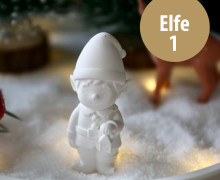 Silikon - Gießform - Mini Weihnachtselfe - mit Laterne - Elfe 1 - vielfältig nutzbar
