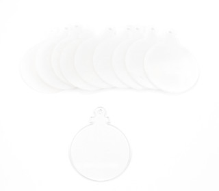 10 teiliges Acrylglasscheiben Set - Baumkugel - 2mm Dicke - mit Loch zum Aufhängen - für DIY Projekte & Bastelarbeiten - Transparent