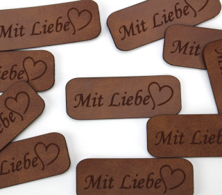 1 Kunstleder Label - Mit Liebe - Herz