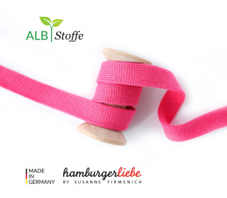 Hoodiekordel - Flachkordel - Cord Me - 12mm - Hand On Heart - Uni - Hamburger Liebe - Pink