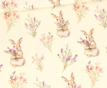 Jersey - Spring Meadow - Hasen - Creme - Bio-Qualität - abby and me