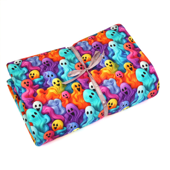 2,05m Zuschnitt - French Terry - Happy Bubble Ghosts - Multicolor