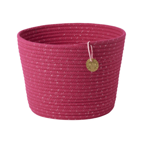 Bellar Korb Aus Baumwollseil – 24,6x24,6x18 Cm, Rosa, Handgewebt – Als Regalkorb, Aufbewahrungskorb Für Kosmetik, Spielzeug, Büro