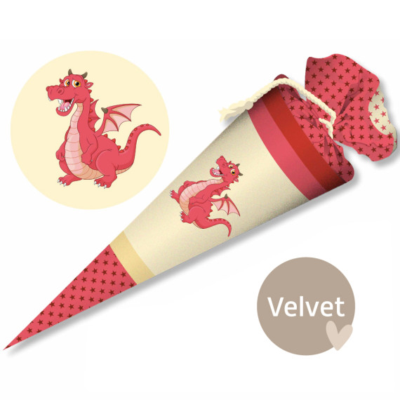 DIY-Nähset Schultüte - GESCHWISTERTÜTE - Kleiner Drache - Velvet - abby and amy