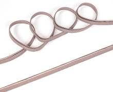 1 Meter elastisches Paspelband/Biesenband - Matt mit Glanzkante - Taupe Hell