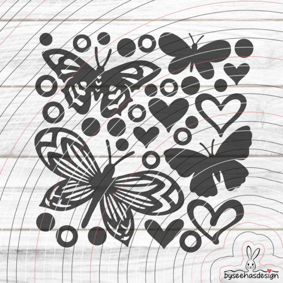 Deko Schmetterlinge 2 Plotterdatei SVG DXF