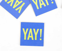 1 KUNSTLEDER LABEL - Bedruckt - Blau - YAY!