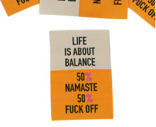 1 Super BIG Label - LIFE IS ABOUT BALANCE - Anlukaa - Sand/Orange