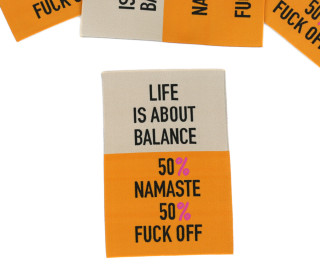 1 Super BIG Label - LIFE IS ABOUT BALANCE - Anlukaa - Sand/Orange