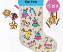 DIY-Nähset - Nikolaussocke - KLEIN - Softshell - HollyJolly - Mix- Katzengold Designs