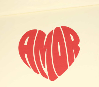 Sommersweat - Amor - Schriftzug - Herz - Paneel - Ecru - Bio Qualität - abby and me