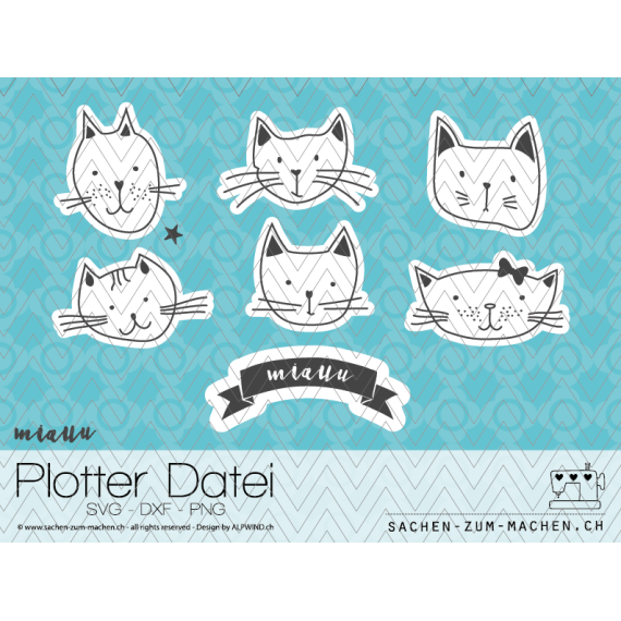 Plotterdatei - Katzen - "miiau" - Alpwind
