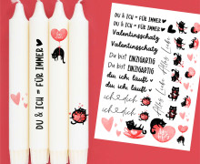 DIN A4 - Tattoofolie - Lovebites - Valentinstag - für Kerzen / Keramik