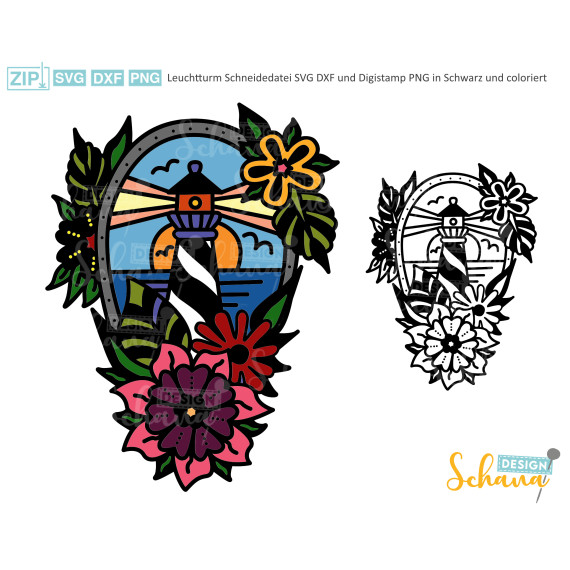 Leuchtturm maritimes Motiv zum Plotten