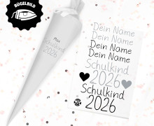 Onkel Bo's Bügelbilder - DIN A5 - Schulkind - Dein Name - PhitradesignHandwrittenThin - Schwarz