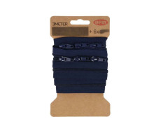3m Endlosreißverschluss + Nicht teilbar - 6 eckige Zipper - Stahlblau