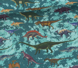 Badestoff - Bademode - Funktionsjersey - Recycelt - Dinosaurier - Petrol