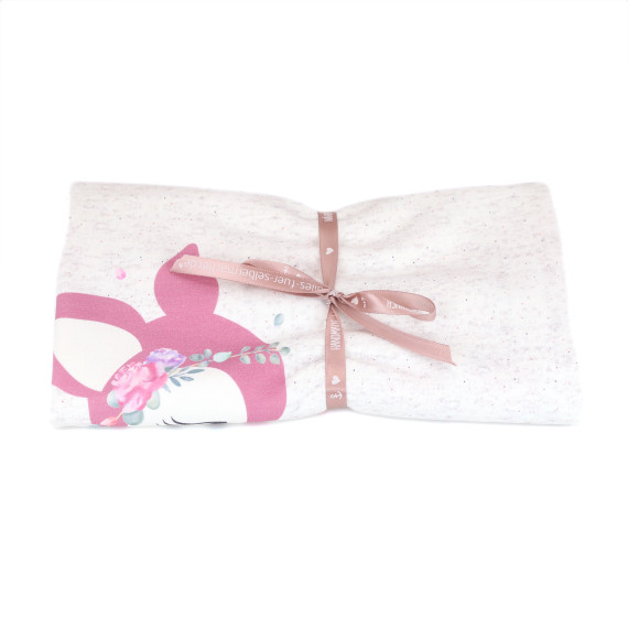 0,55m Zuschnitt -  Sommersweat -  Vintage BlumenKitz - Paneel - Offwhite Meliert - Bio Qualität - NIKIKO