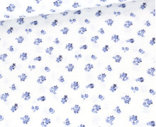 Musselin - Muslin - Double Gauze - Dobby - Bedruckt - Kleine Blüten - Weiß