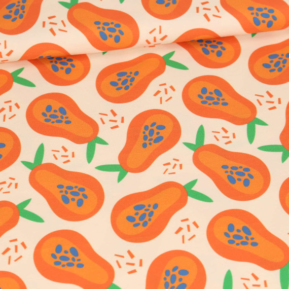 Jersey - Summer Vibes - Papaya - Creme - Bio Qualität - abby and me