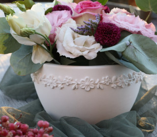 Silikon - Gießform - Dekoschale - Frühlingsdesign - Blumenkranz - vielfältig nutzbar