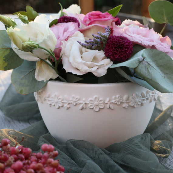 Silikon - Gießform - Dekoschale - Frühlingsdesign - Blumenkranz - vielfältig nutzbar