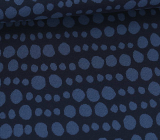 Bio-Jacquard - 2 Farb Spezial Jacquard Jersey - Forever - Queens United - Stahlblau/Jeansblau - Hamburger Liebe