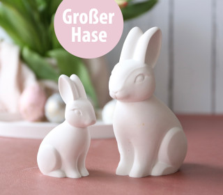 Silikon - Gießform - Sitzender Osterhase - Großer Hase - vielfältig nutzbar