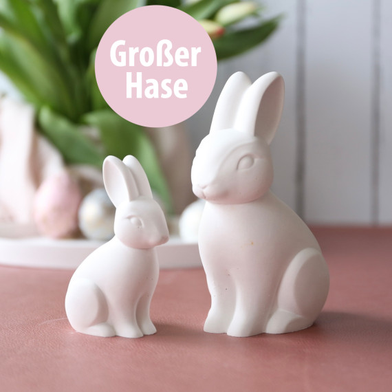 Silikon - Gießform - Sitzender Osterhase - Großer Hase - vielfältig nutzbar